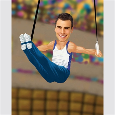 Man Caricature of A Gymnast Guy Doing Exercise,by myDaVinci - myDaVinci
